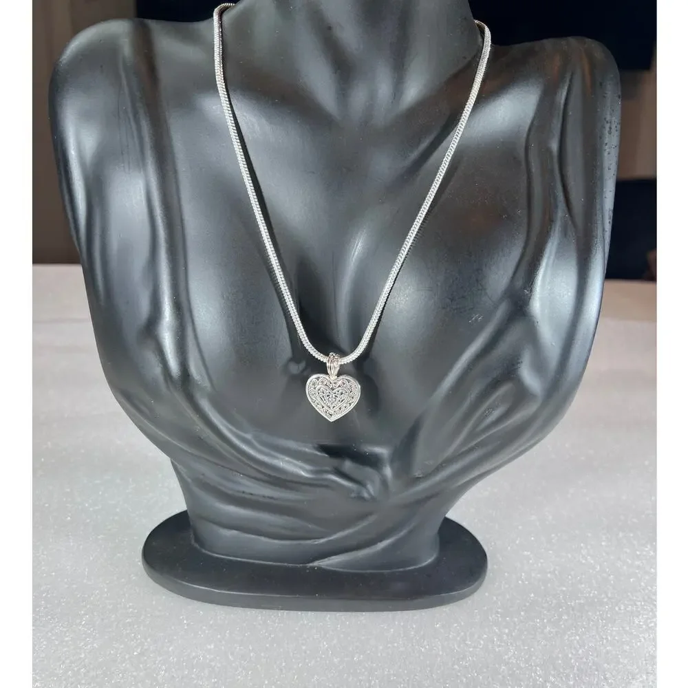 Retro Heart Shaped Reversable Picture Photo Frame Necklace Set New in Pack